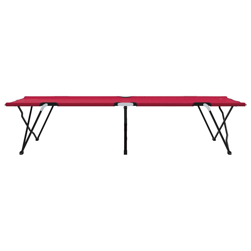Folding Camping Bed 2 pcs Red 206 x 76 x 74 cm Oxford fabric