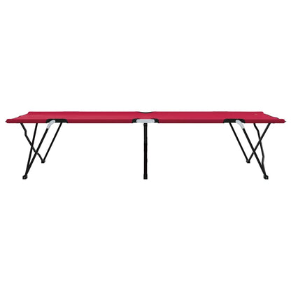 Folding Camping Bed 2 pcs Red 206 x 76 x 74 cm Oxford fabric