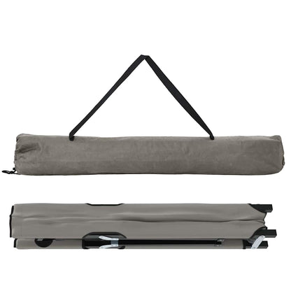 Folding Camping Bed 2 pcs Grey 206 x 76 x 74 cm Oxford fabric