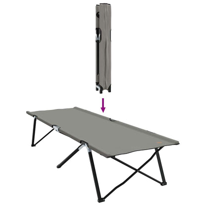 Folding Camping Bed 2 pcs Grey 206 x 76 x 74 cm Oxford fabric