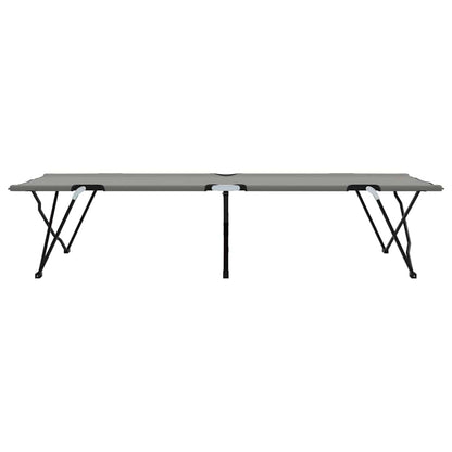 Folding Camping Bed 2 pcs Grey 206 x 76 x 74 cm Oxford fabric