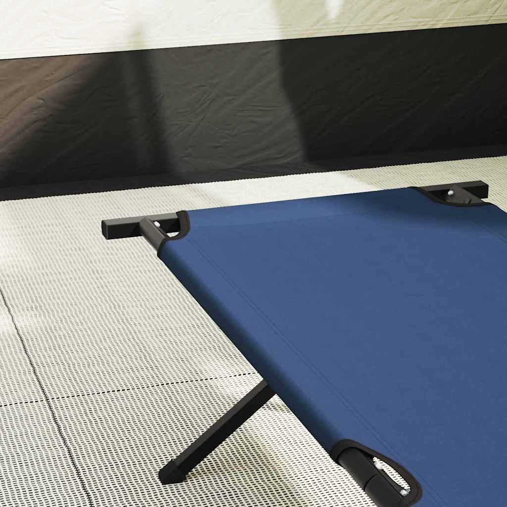Folding Camping Bed Folding Manual Blue Oxford fabric