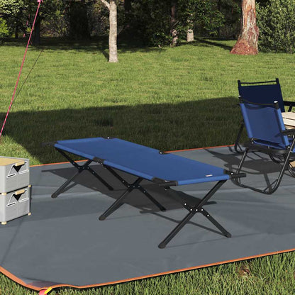 Folding Camping Bed Folding Manual Blue Oxford fabric
