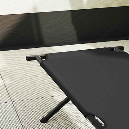 Folding Camping Bed Folding Manual Black Oxford fabric