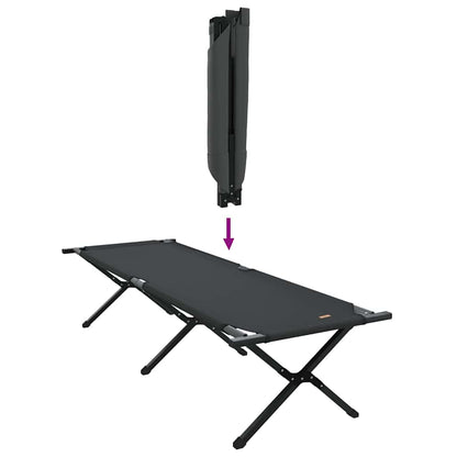 Folding Camping Bed Folding Manual Black Oxford fabric