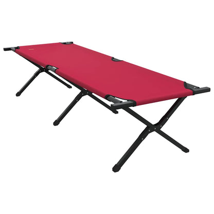 Folding Camping Bed Folding Manual Red Oxford fabric