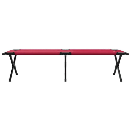 Folding Camping Bed Folding Manual Red Oxford fabric