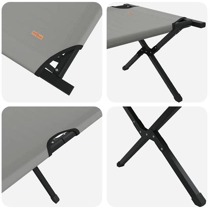Folding Camping Bed Folding Manual Grey Oxford fabric