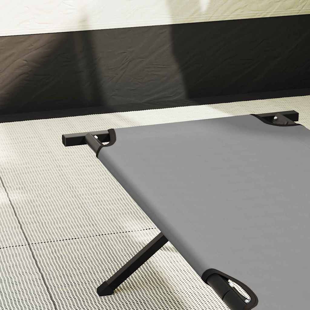 Folding Camping Bed Folding Manual Grey Oxford fabric