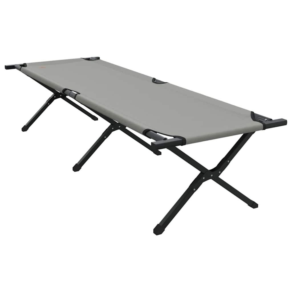 Folding Camping Bed Folding Manual Grey Oxford fabric