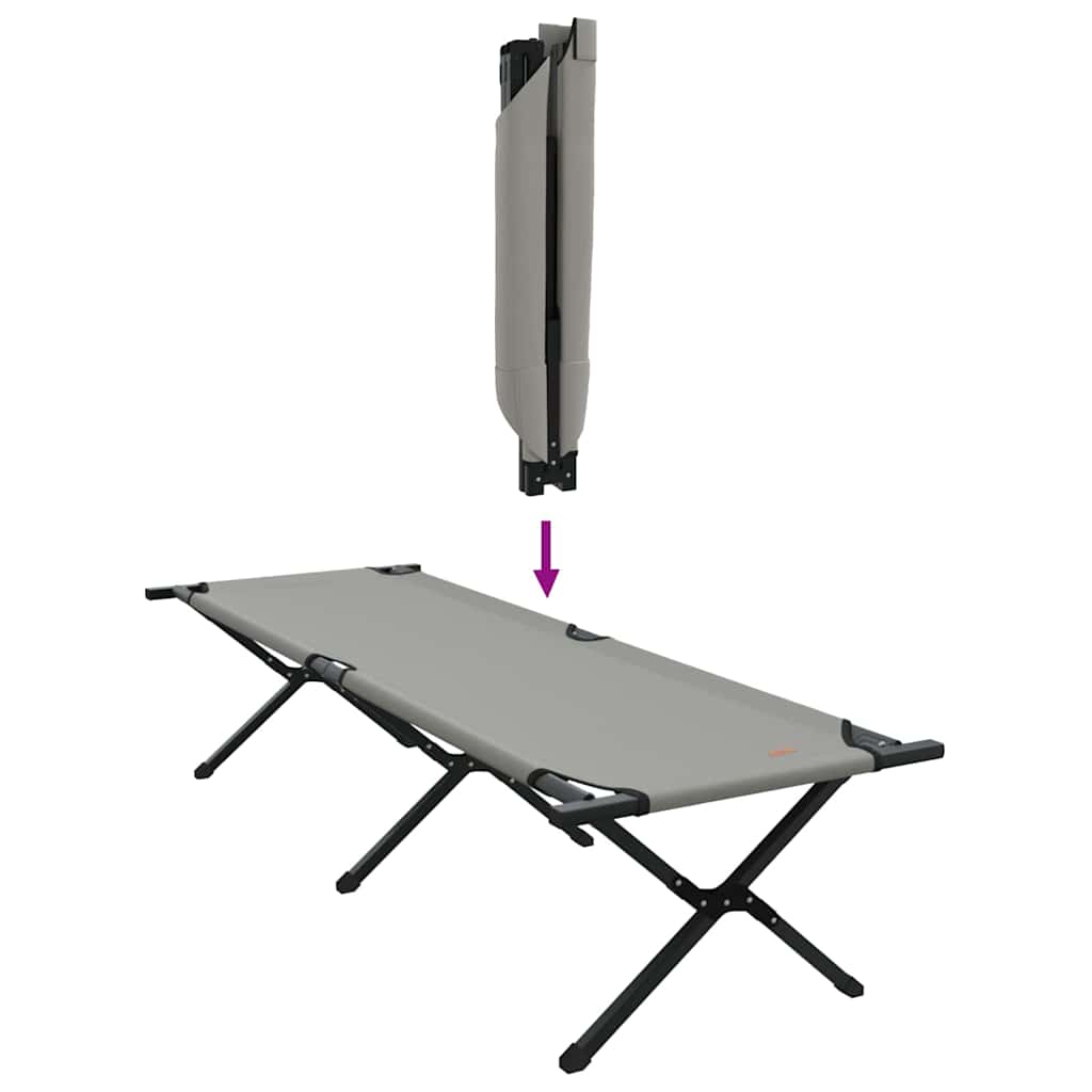 Folding Camping Bed Folding Manual Grey Oxford fabric