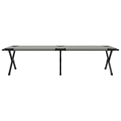 Folding Camping Bed Folding Manual Grey Oxford fabric