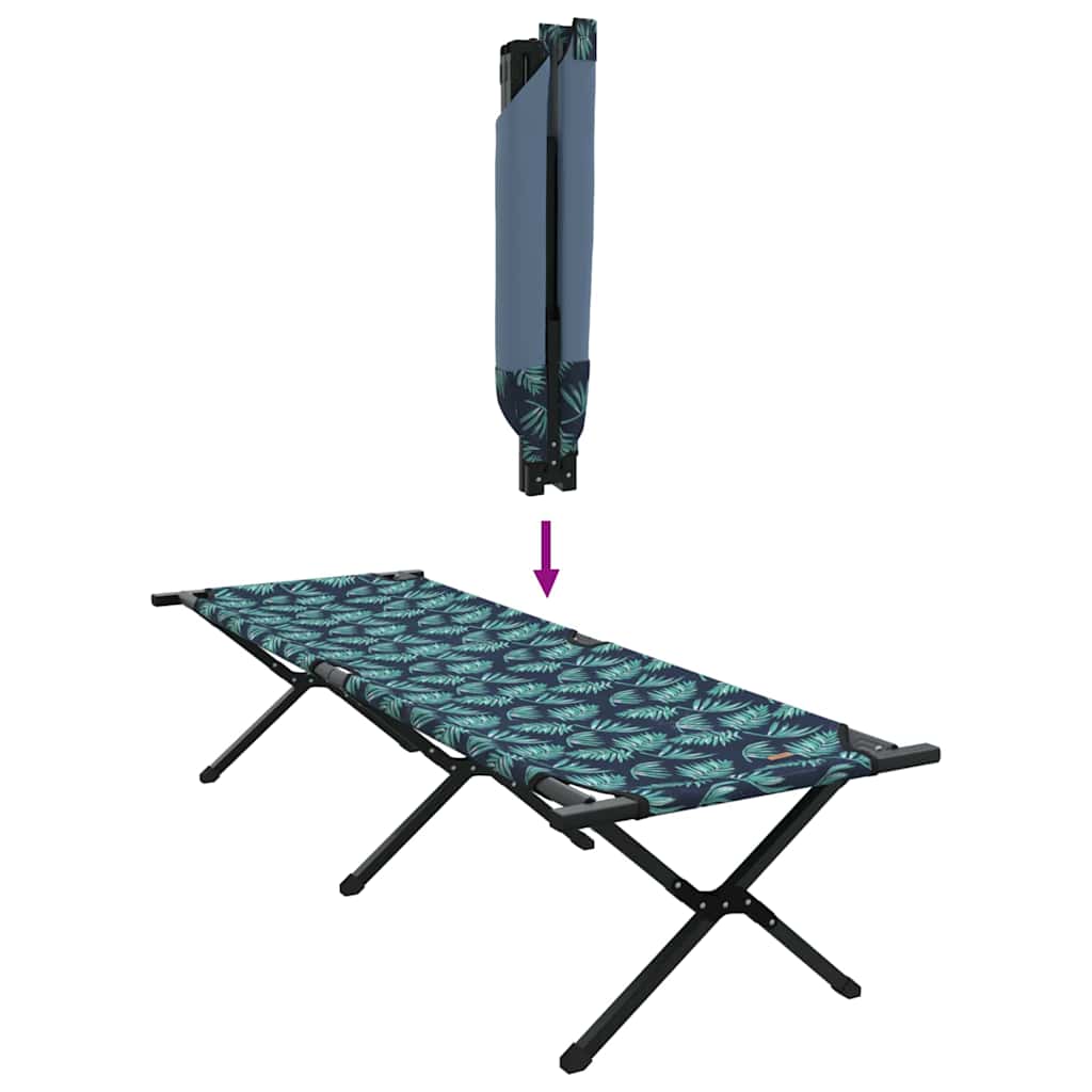 Folding Camping Bed Folding Manual Leaf pattern Oxford fabric
