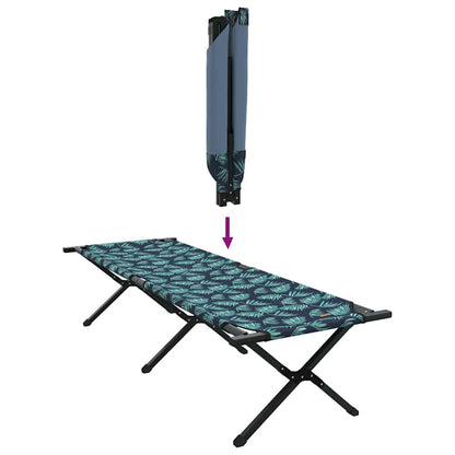 Folding Camping Bed Folding Manual Leaf pattern Oxford fabric