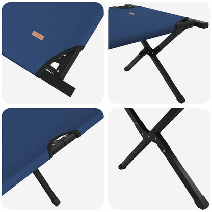 Folding Camping Bed Folding Manual Blue Oxford fabric