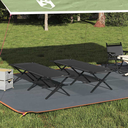 Folding Camping Bed Folding Manual Black Oxford fabric