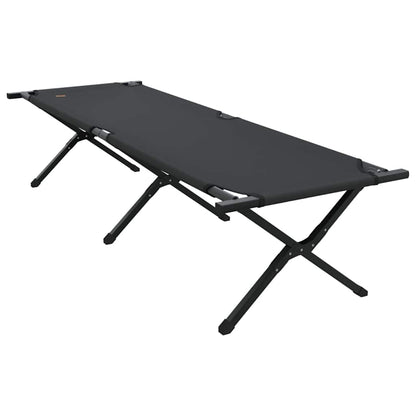 Folding Camping Bed Folding Manual Black Oxford fabric