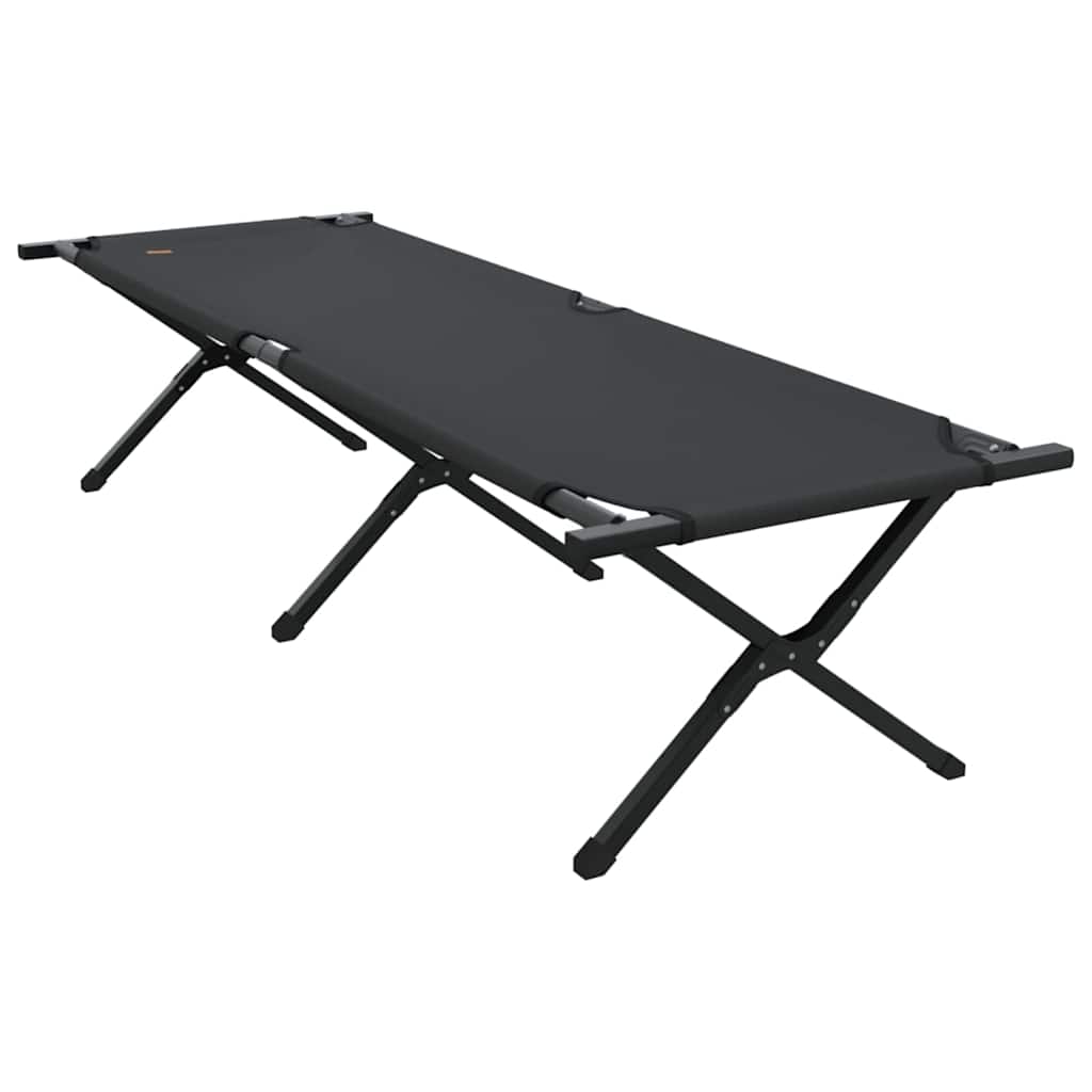 Folding Camping Bed Folding Manual Black Oxford fabric