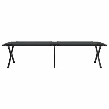 Folding Camping Bed Folding Manual Black Oxford fabric