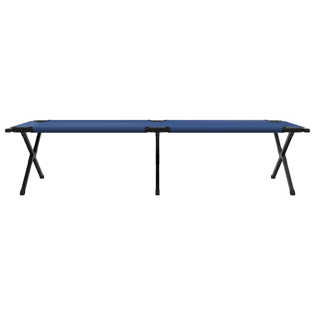 Folding Camping Bed Folding Manual Blue Oxford fabric