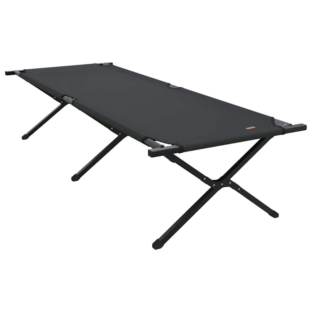 Folding Camping Bed Folding Manual Black Oxford fabric