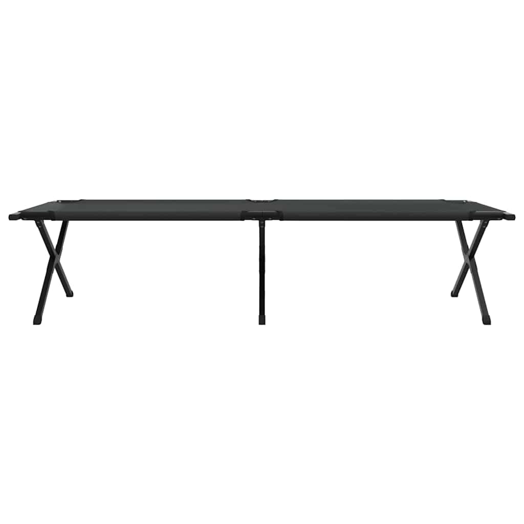 Folding Camping Bed Folding Manual Black Oxford fabric
