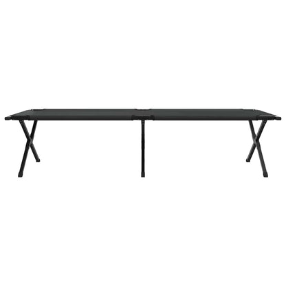 Folding Camping Bed Folding Manual Black Oxford fabric