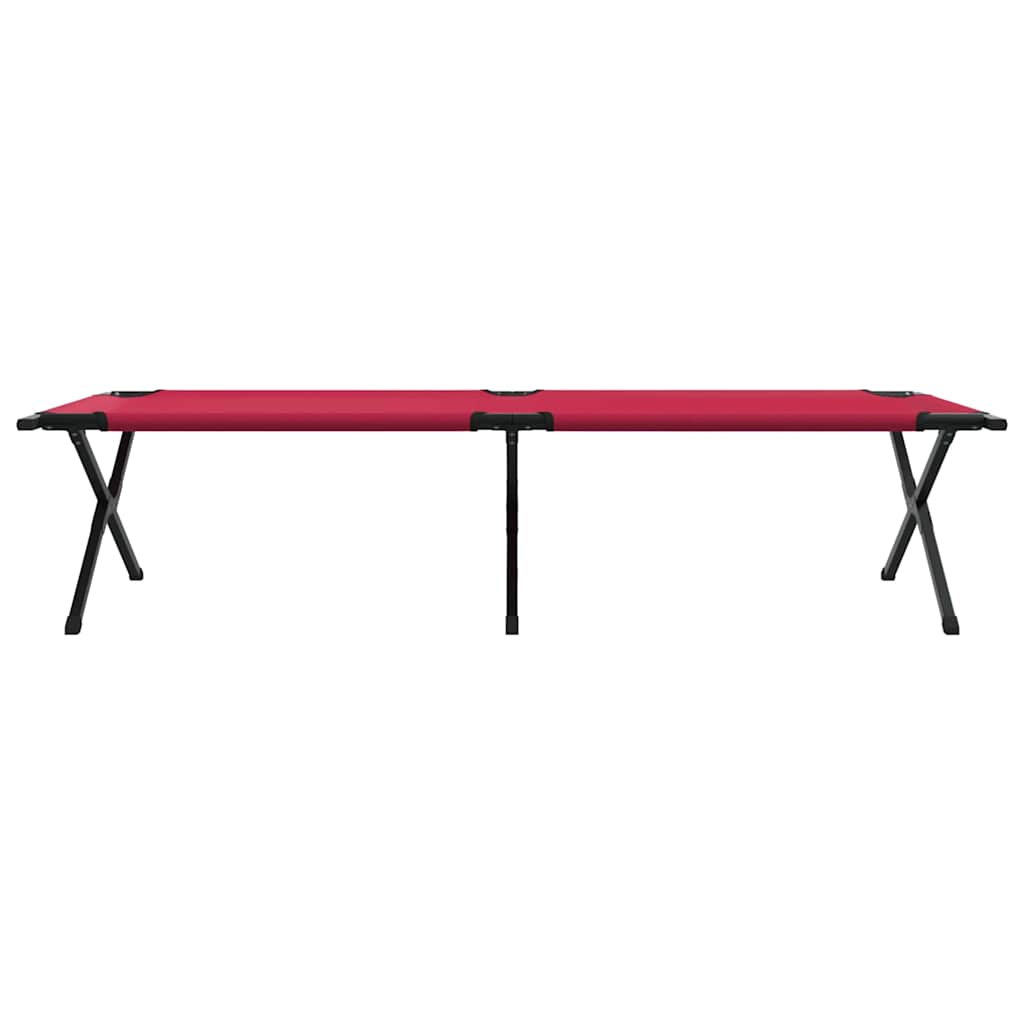 Folding Camping Bed Folding Manual Red Oxford fabric