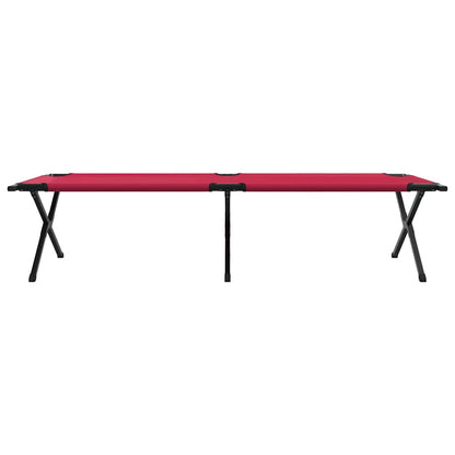 Folding Camping Bed Folding Manual Red Oxford fabric