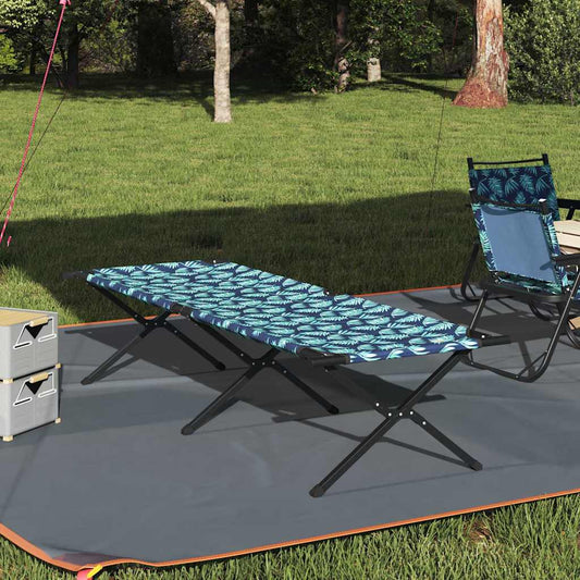 Folding Camping Bed Folding Manual Leaf pattern Oxford fabric
