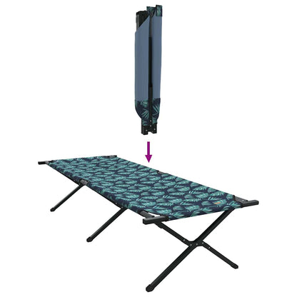 Folding Camping Bed Folding Manual Leaf pattern Oxford fabric