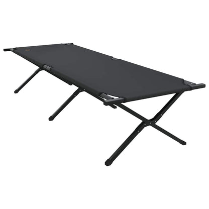 Folding Camping Bed Folding Manual Black Oxford fabric