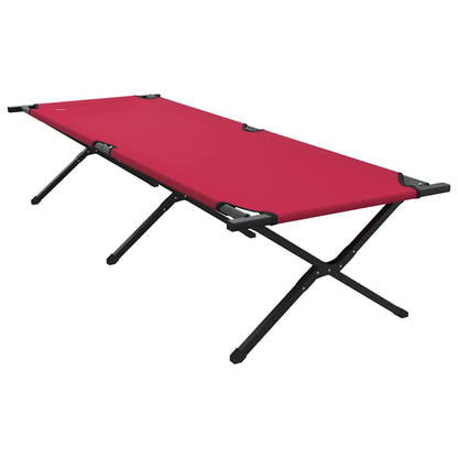 Folding Camping Bed Folding Manual Red Oxford fabric