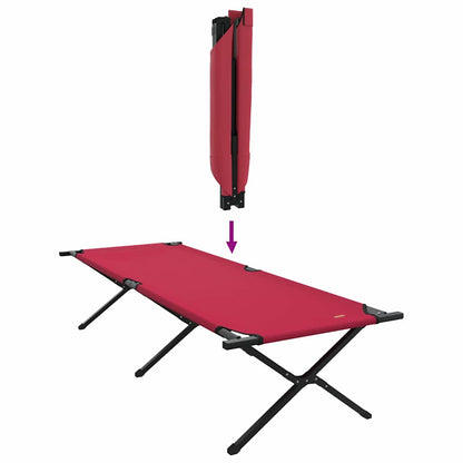 Folding Camping Bed Folding Manual Red Oxford fabric