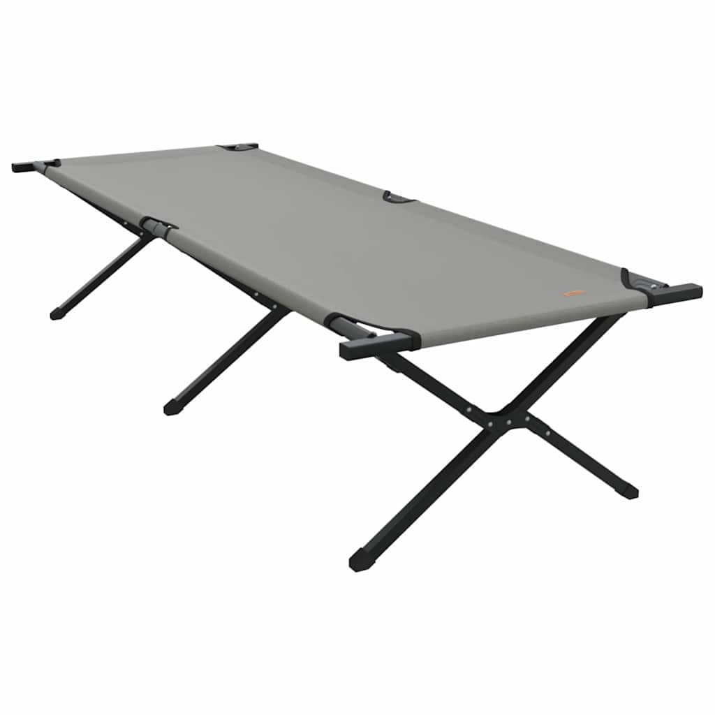 Folding Camping Bed Folding Manual Grey Oxford fabric