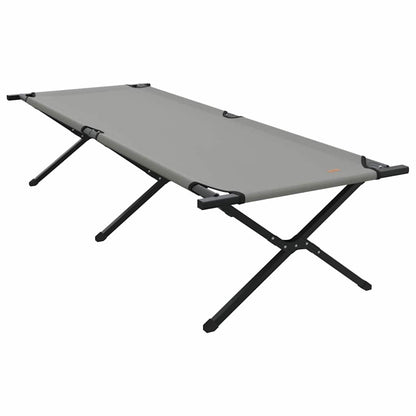 Folding Camping Bed Folding Manual Grey Oxford fabric