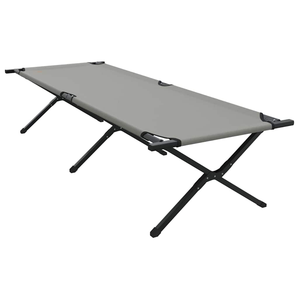 Folding Camping Bed Folding Manual Grey Oxford fabric