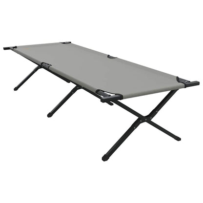 Folding Camping Bed Folding Manual Grey Oxford fabric
