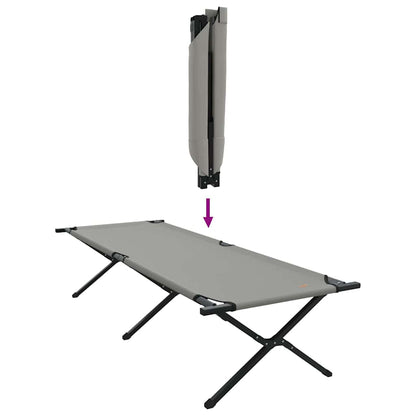 Folding Camping Bed Folding Manual Grey Oxford fabric
