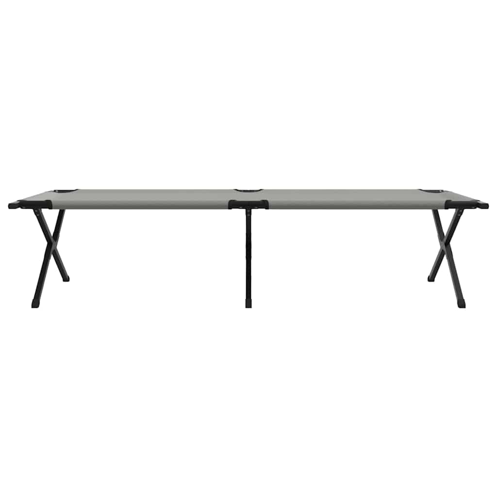 Folding Camping Bed Folding Manual Grey Oxford fabric