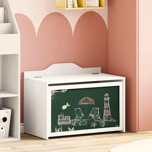 Box with Storage White 73 x 33 x 55 cm Engineered wood