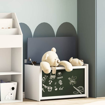 Box with Storage Grey and white 73 x 33 x 55 cm Engineered wood