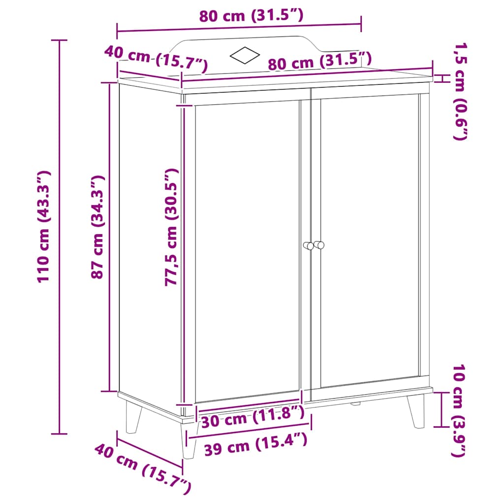 Chalkboard Cabinet with Shelf with Door White Engineered wood