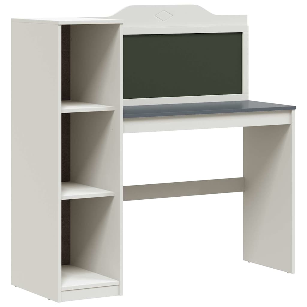 Chalkboard Desk with Shelf White and Grey 120 x 45 x 118.5 cm