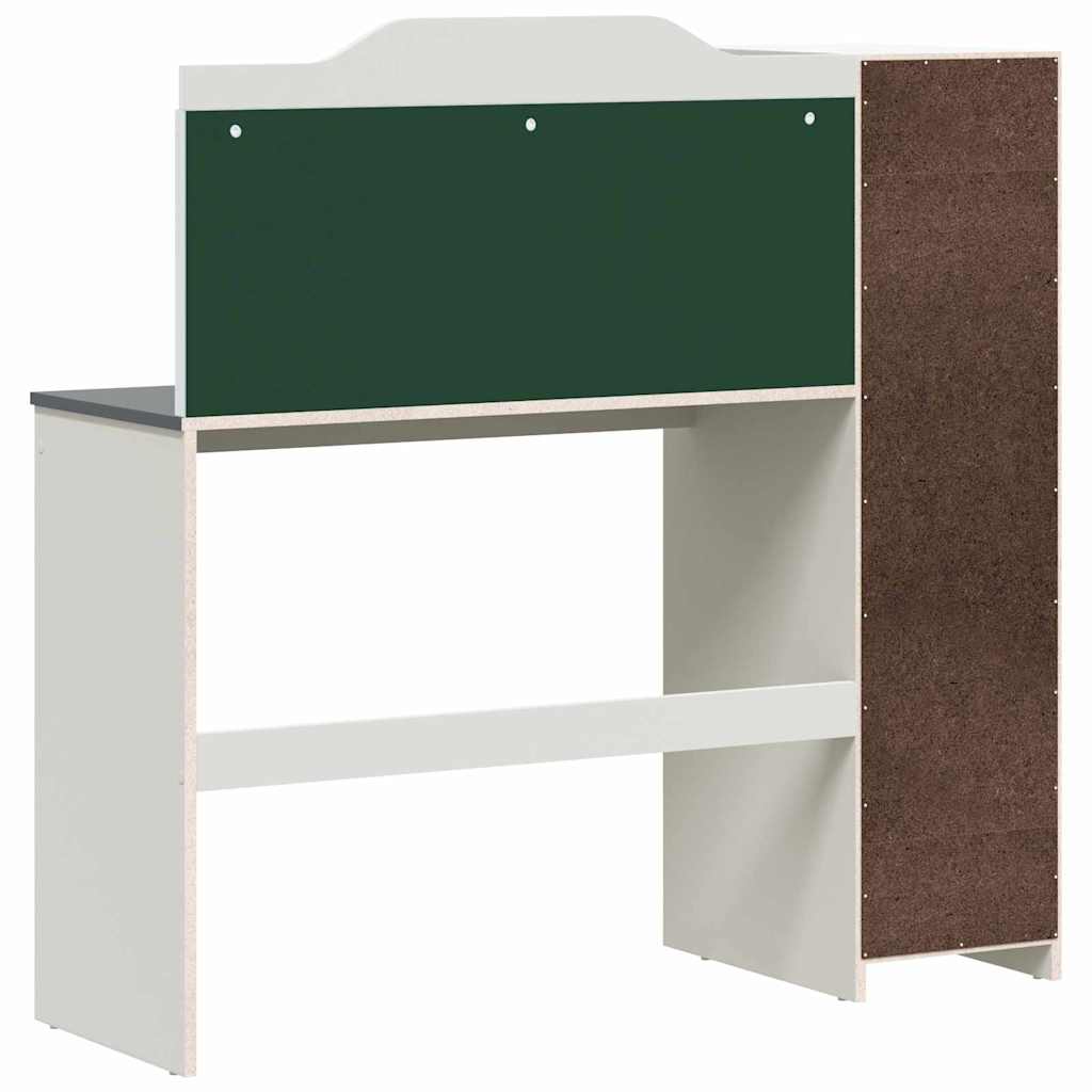Chalkboard Desk with Shelf White and Grey 120 x 45 x 118.5 cm