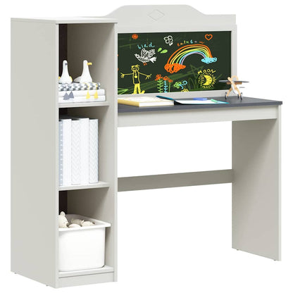 Chalkboard Desk with Shelf White and Grey 120 x 45 x 118.5 cm