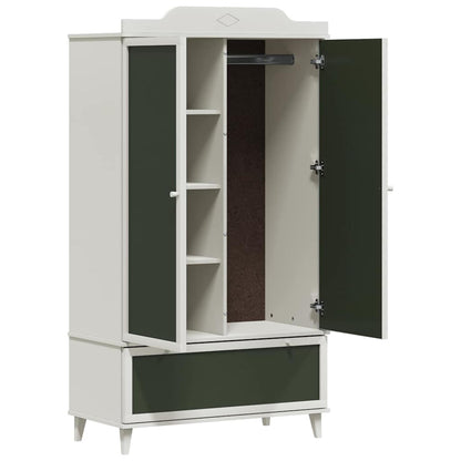 Chalkboard Wardrobe with Drawer with Door White Engineered wood