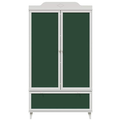Chalkboard Wardrobe with Drawer with Door White Engineered wood
