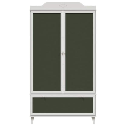 Chalkboard Wardrobe with Drawer with Door White Engineered wood