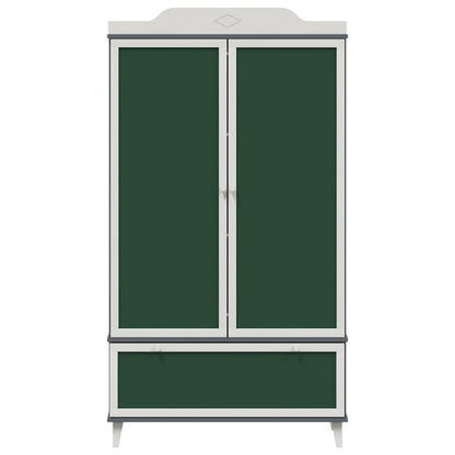 Chalkboard Wardrobe with Drawer Grey and white Engineered wood